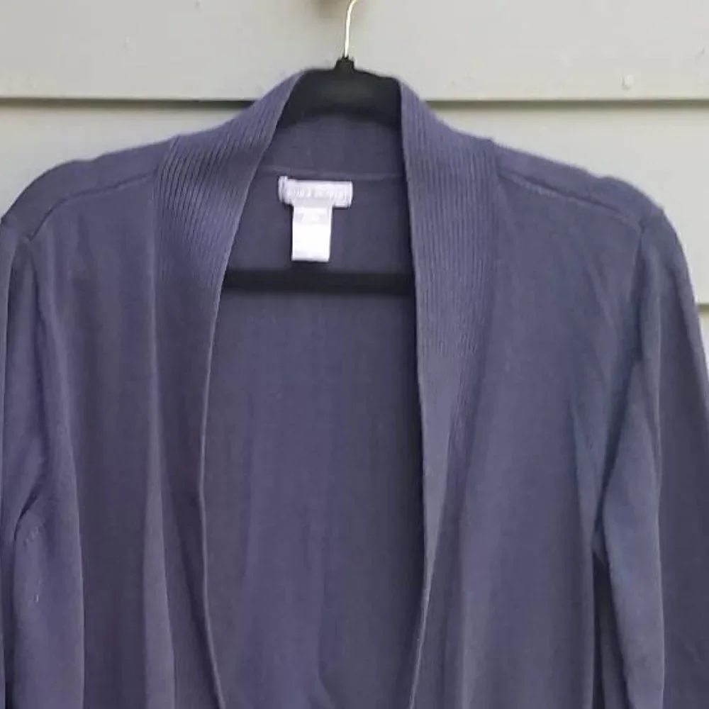 Laura Scott Navy Open Front Cardigan size Large - Picture 7 of 7